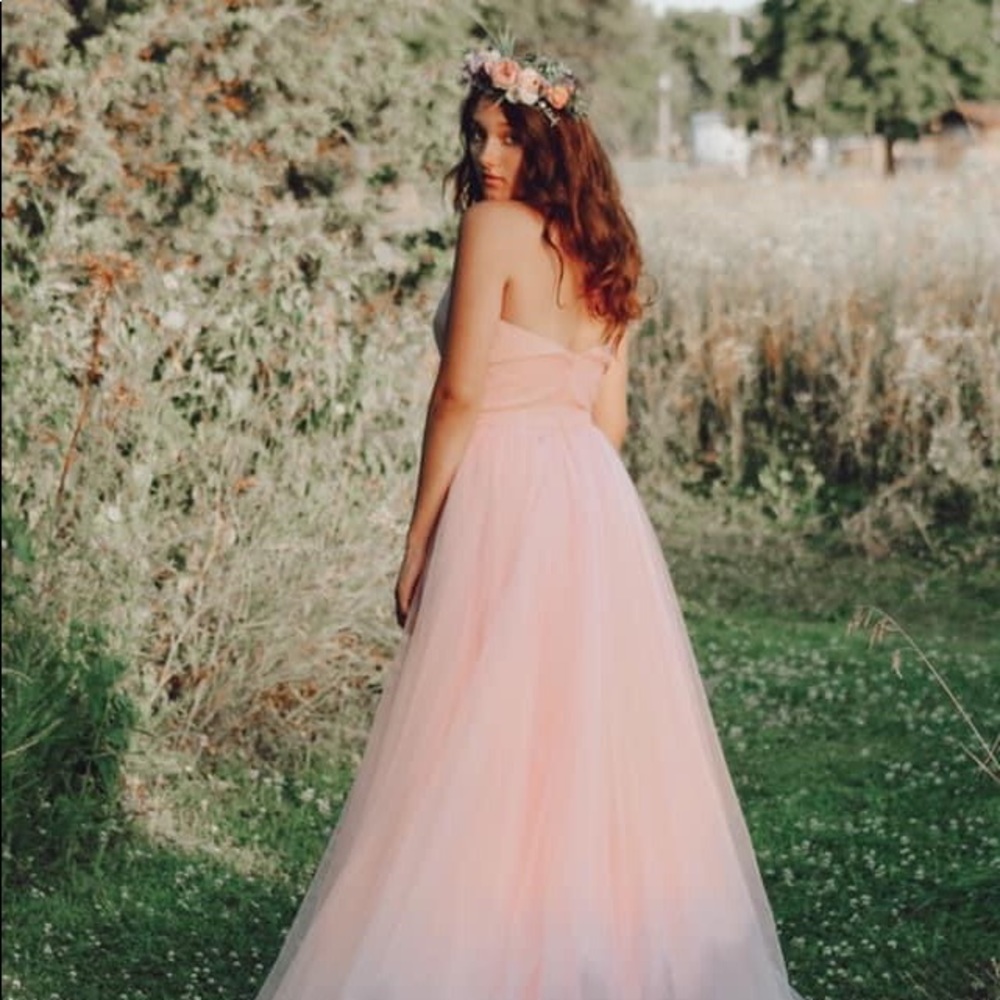Pink Tulle Ball Gown, Pink Prom Dress